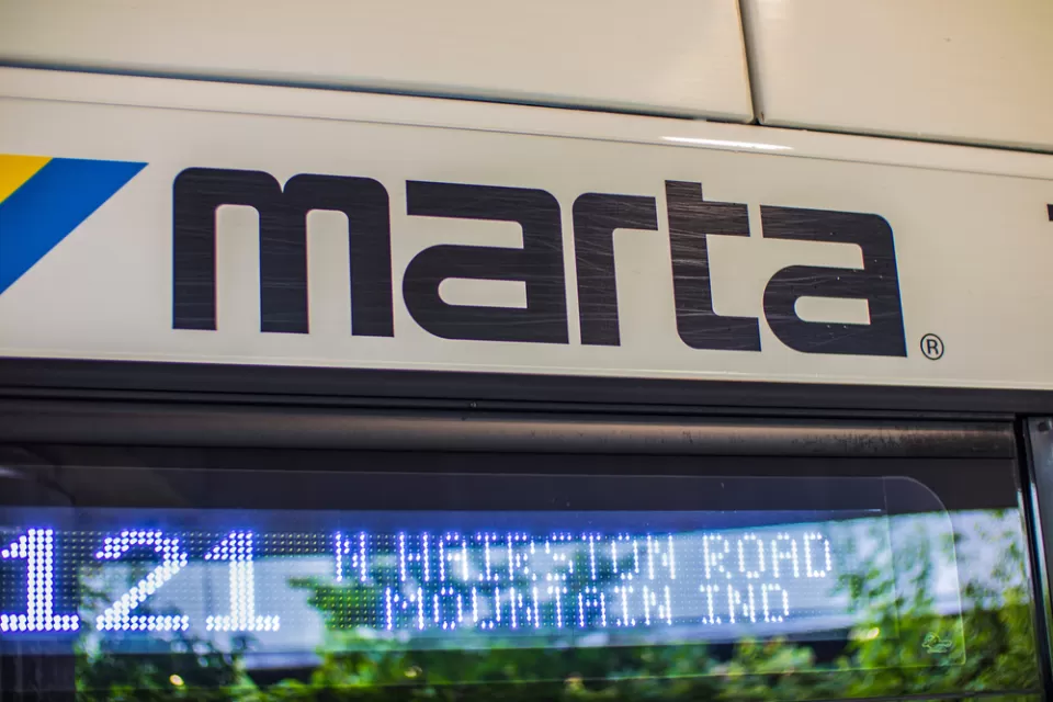 Close-up of MARTA logo on Atlanta bus